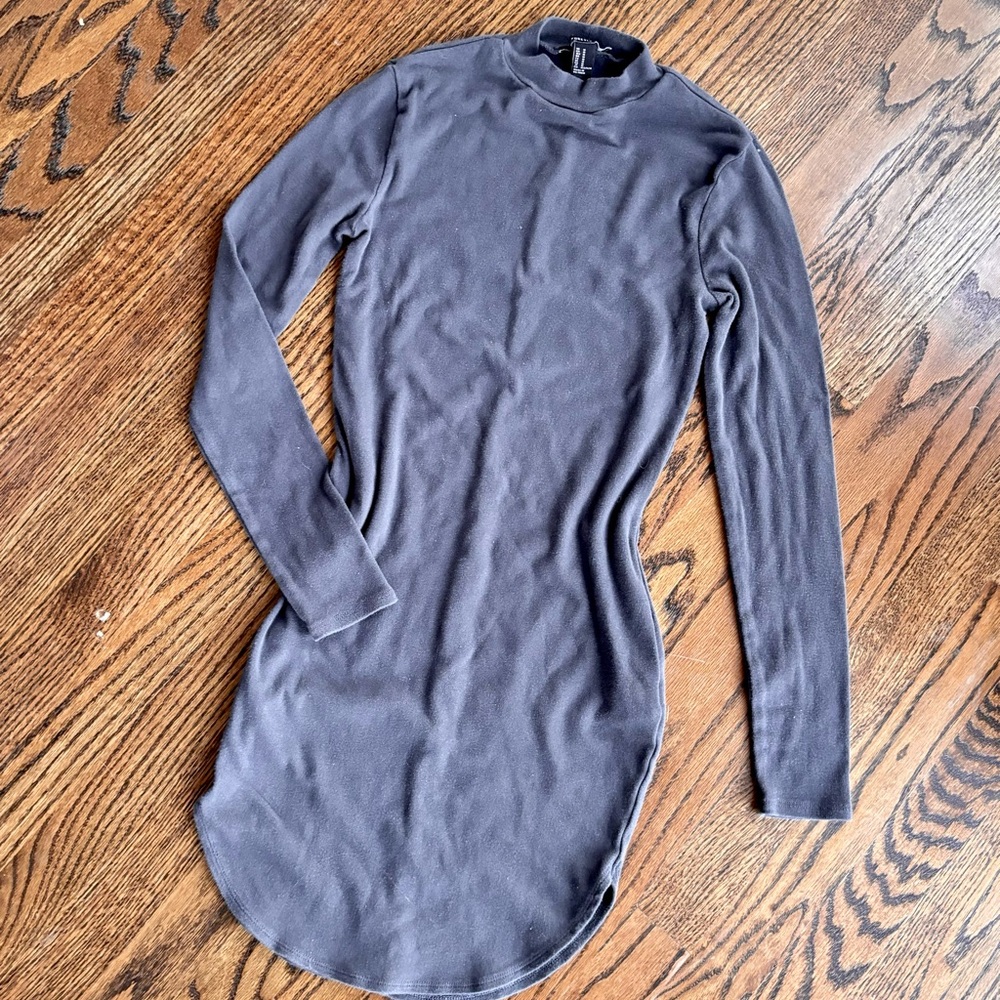 Forever 21 Navy Blue Bodycon Turtleneck Mini Dresss Winter Dress Size Medium